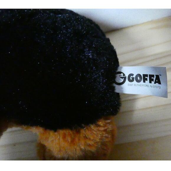 Goffa Big Eye Plush Black Brown Dog Rainbow Sparkle Eyes 9" NWT - Picture 3 of 4